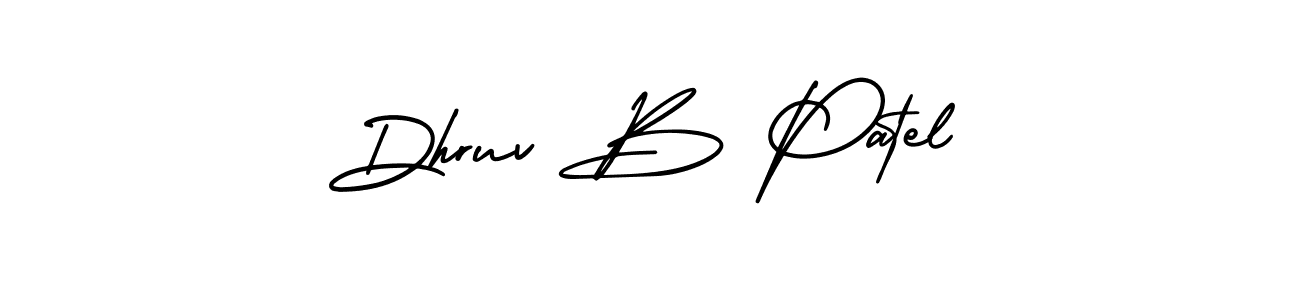 The best way (AmerikaSignatureDemo-Regular) to make a short signature is to pick only two or three words in your name. The name Dhruv B Patel include a total of six letters. For converting this name. Dhruv B Patel signature style 3 images and pictures png