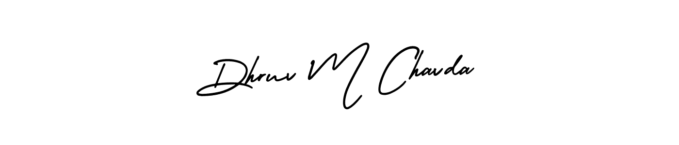 How to make Dhruv M Chavda name signature. Use AmerikaSignatureDemo-Regular style for creating short signs online. This is the latest handwritten sign. Dhruv M Chavda signature style 3 images and pictures png
