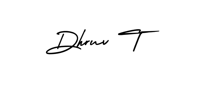 You should practise on your own different ways (AmerikaSignatureDemo-Regular) to write your name (Dhruv T) in signature. don't let someone else do it for you. Dhruv T signature style 3 images and pictures png