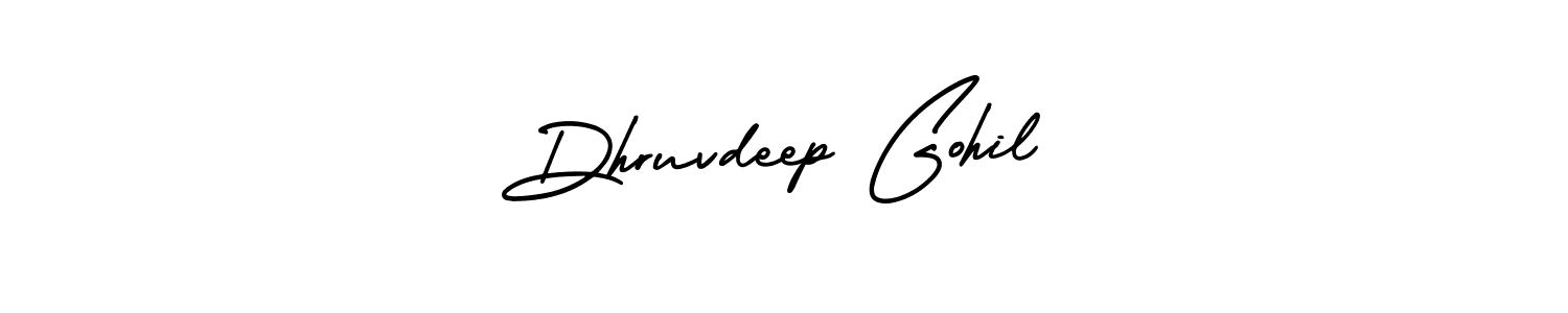 This is the best signature style for the Dhruvdeep Gohil name. Also you like these signature font (AmerikaSignatureDemo-Regular). Mix name signature. Dhruvdeep Gohil signature style 3 images and pictures png