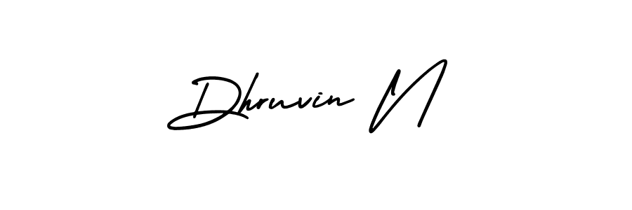 This is the best signature style for the Dhruvin N name. Also you like these signature font (AmerikaSignatureDemo-Regular). Mix name signature. Dhruvin N signature style 3 images and pictures png