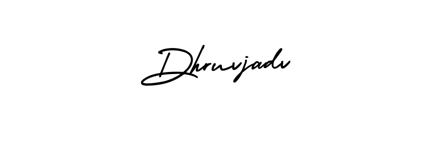 How to Draw Dhruvjadv signature style? AmerikaSignatureDemo-Regular is a latest design signature styles for name Dhruvjadv. Dhruvjadv signature style 3 images and pictures png