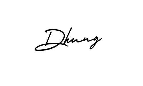 How to make Dhung name signature. Use AmerikaSignatureDemo-Regular style for creating short signs online. This is the latest handwritten sign. Dhung signature style 3 images and pictures png