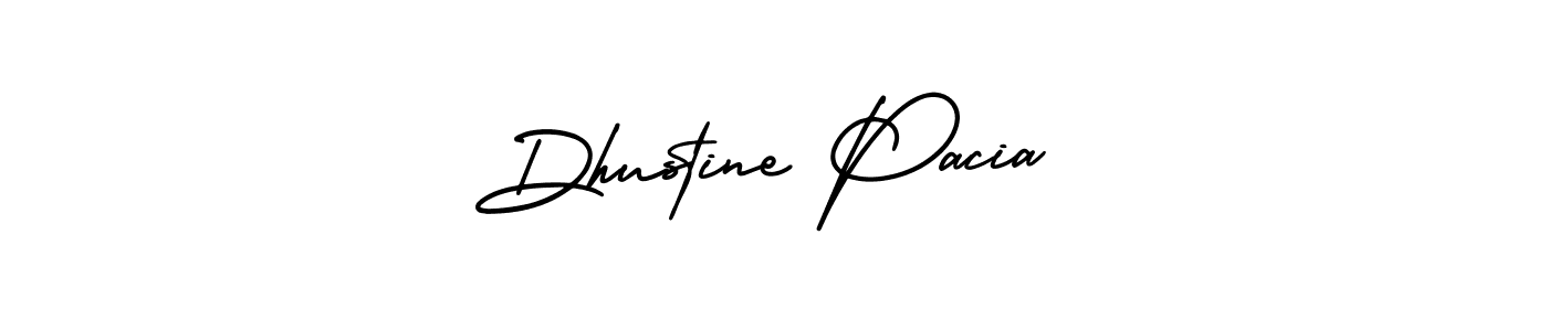 This is the best signature style for the Dhustine Pacia name. Also you like these signature font (AmerikaSignatureDemo-Regular). Mix name signature. Dhustine Pacia signature style 3 images and pictures png