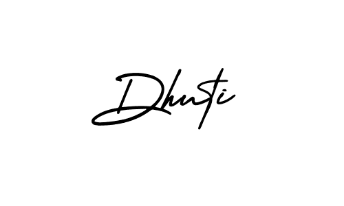 The best way (AmerikaSignatureDemo-Regular) to make a short signature is to pick only two or three words in your name. The name Dhuti include a total of six letters. For converting this name. Dhuti signature style 3 images and pictures png