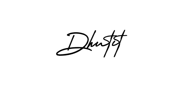 How to make Dhutit name signature. Use AmerikaSignatureDemo-Regular style for creating short signs online. This is the latest handwritten sign. Dhutit signature style 3 images and pictures png