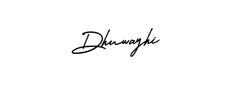 How to make Dhuwayhi name signature. Use AmerikaSignatureDemo-Regular style for creating short signs online. This is the latest handwritten sign. Dhuwayhi signature style 3 images and pictures png
