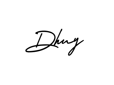 How to make Dhuy signature? AmerikaSignatureDemo-Regular is a professional autograph style. Create handwritten signature for Dhuy name. Dhuy signature style 3 images and pictures png