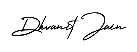 Designed for modern professionals: Dhvanit Jain name signature crafted with AmerikaSignatureDemo-Regular script. Ready for digital PDF workflows. Dhvanit Jain signature style 3 images and pictures png