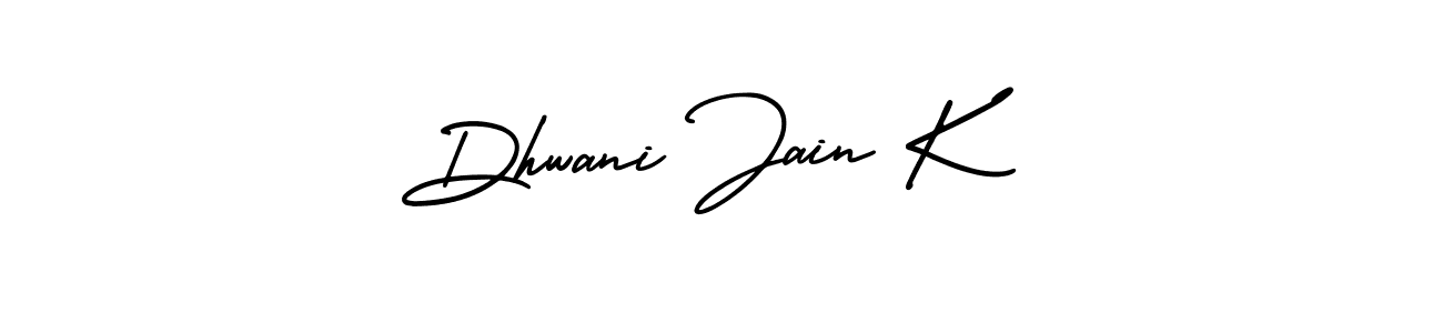 Dhwani Jain K stylish signature style. Best Handwritten Sign (AmerikaSignatureDemo-Regular) for my name. Handwritten Signature Collection Ideas for my name Dhwani Jain K. Dhwani Jain K signature style 3 images and pictures png