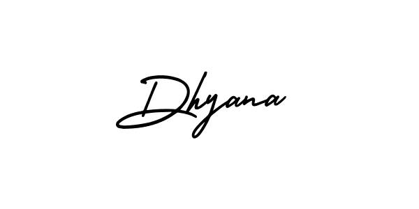 You should practise on your own different ways (AmerikaSignatureDemo-Regular) to write your name (Dhyana) in signature. don't let someone else do it for you. Dhyana signature style 3 images and pictures png