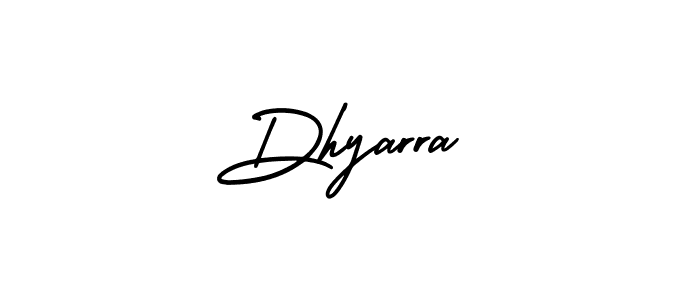 Use a signature maker to create a handwritten signature online. With this signature software, you can design (AmerikaSignatureDemo-Regular) your own signature for name Dhyarra. Dhyarra signature style 3 images and pictures png