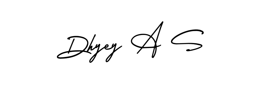 How to make Dhyey A S signature? AmerikaSignatureDemo-Regular is a professional autograph style. Create handwritten signature for Dhyey A S name. Dhyey A S signature style 3 images and pictures png