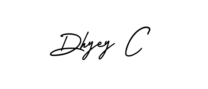 The best way (AmerikaSignatureDemo-Regular) to make a short signature is to pick only two or three words in your name. The name Dhyey C include a total of six letters. For converting this name. Dhyey C signature style 3 images and pictures png