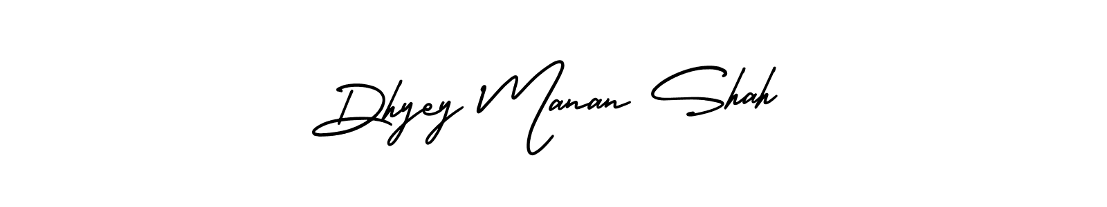 Use a signature maker to create a handwritten signature online. With this signature software, you can design (AmerikaSignatureDemo-Regular) your own signature for name Dhyey Manan Shah. Dhyey Manan Shah signature style 3 images and pictures png