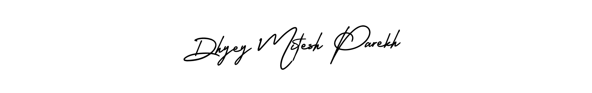 It looks lik you need a new signature style for name Dhyey Mitesh Parekh. Design unique handwritten (AmerikaSignatureDemo-Regular) signature with our free signature maker in just a few clicks. Dhyey Mitesh Parekh signature style 3 images and pictures png