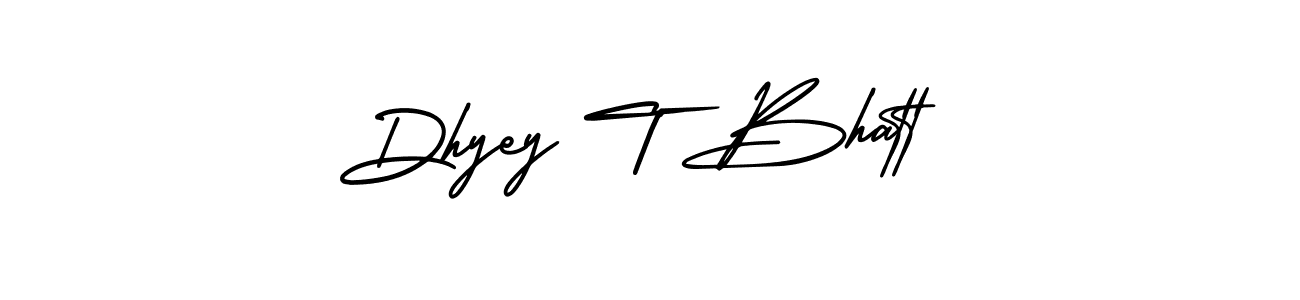 It looks lik you need a new signature style for name Dhyey T Bhatt. Design unique handwritten (AmerikaSignatureDemo-Regular) signature with our free signature maker in just a few clicks. Dhyey T Bhatt signature style 3 images and pictures png