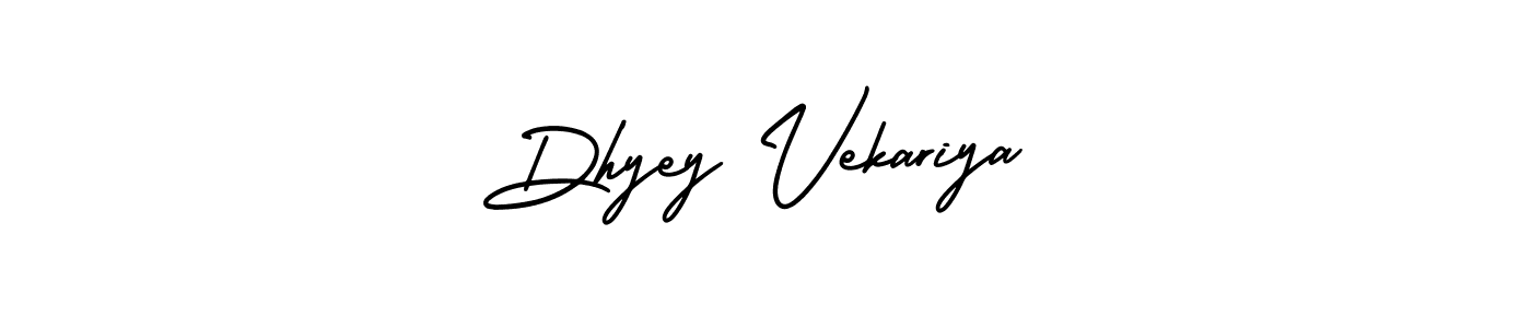 This is the best signature style for the Dhyey Vekariya name. Also you like these signature font (AmerikaSignatureDemo-Regular). Mix name signature. Dhyey Vekariya signature style 3 images and pictures png