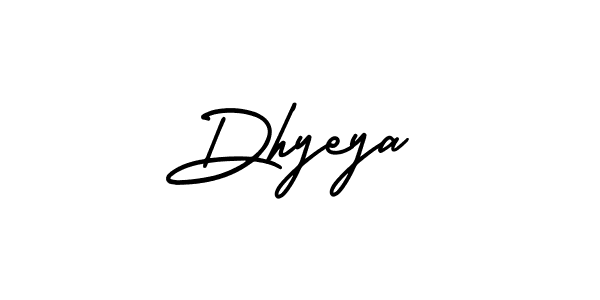 How to make Dhyeya name signature. Use AmerikaSignatureDemo-Regular style for creating short signs online. This is the latest handwritten sign. Dhyeya signature style 3 images and pictures png