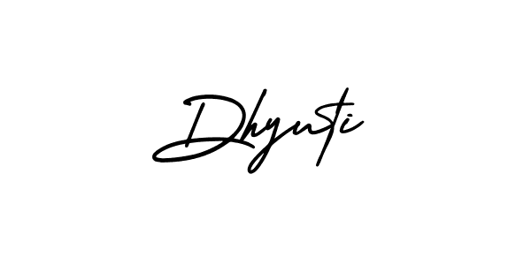 It looks lik you need a new signature style for name Dhyuti. Design unique handwritten (AmerikaSignatureDemo-Regular) signature with our free signature maker in just a few clicks. Dhyuti signature style 3 images and pictures png