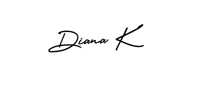 Diana K stylish signature style. Best Handwritten Sign (AmerikaSignatureDemo-Regular) for my name. Handwritten Signature Collection Ideas for my name Diana K. Diana K signature style 3 images and pictures png