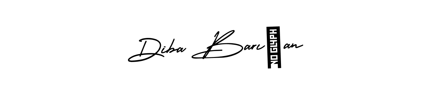 You should practise on your own different ways (AmerikaSignatureDemo-Regular) to write your name (Diba Barışan) in signature. don't let someone else do it for you. Diba Barışan signature style 3 images and pictures png