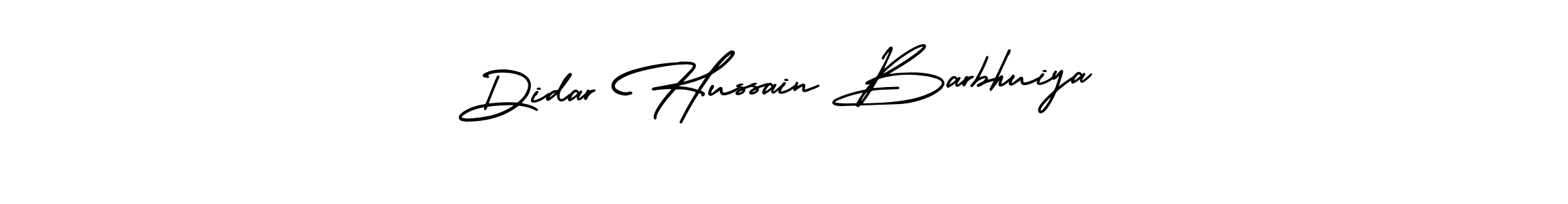 The best way (AmerikaSignatureDemo-Regular) to make a short signature is to pick only two or three words in your name. The name Didar Hussain Barbhuiya include a total of six letters. For converting this name. Didar Hussain Barbhuiya signature style 3 images and pictures png