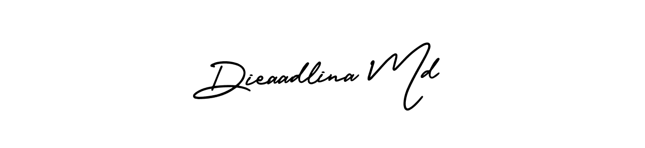 Dieaadlina Md stylish signature style. Best Handwritten Sign (AmerikaSignatureDemo-Regular) for my name. Handwritten Signature Collection Ideas for my name Dieaadlina Md. Dieaadlina Md signature style 3 images and pictures png