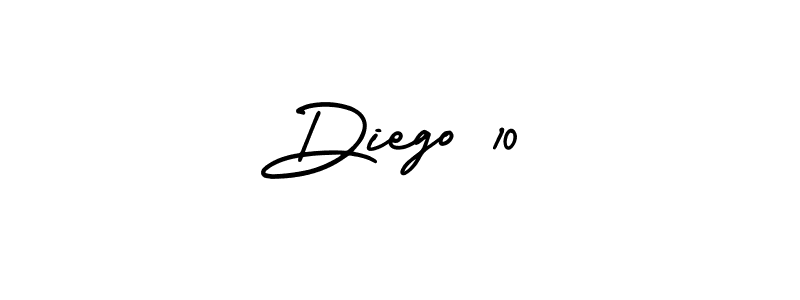 The best way (AmerikaSignatureDemo-Regular) to make a short signature is to pick only two or three words in your name. The name Diego 10 include a total of six letters. For converting this name. Diego 10 signature style 3 images and pictures png