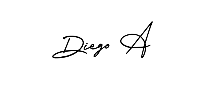 Create a beautiful signature design for name Diego A. With this signature (AmerikaSignatureDemo-Regular) fonts, you can make a handwritten signature for free. Diego A signature style 3 images and pictures png