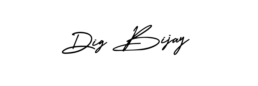 It looks lik you need a new signature style for name Dig Bijay. Design unique handwritten (AmerikaSignatureDemo-Regular) signature with our free signature maker in just a few clicks. Dig Bijay signature style 3 images and pictures png