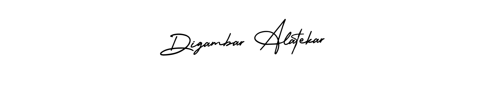 You should practise on your own different ways (AmerikaSignatureDemo-Regular) to write your name (Digambar Alatekar) in signature. don't let someone else do it for you. Digambar Alatekar signature style 3 images and pictures png