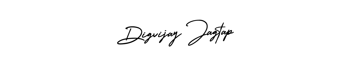 The best way (AmerikaSignatureDemo-Regular) to make a short signature is to pick only two or three words in your name. The name Digvijay Jagtap include a total of six letters. For converting this name. Digvijay Jagtap signature style 3 images and pictures png