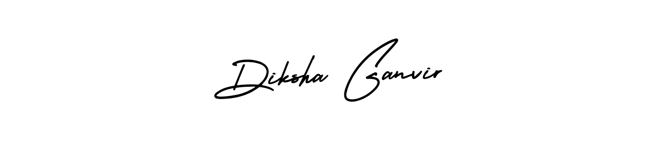 You should practise on your own different ways (AmerikaSignatureDemo-Regular) to write your name (Diksha Ganvir) in signature. don't let someone else do it for you. Diksha Ganvir signature style 3 images and pictures png