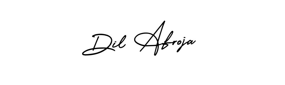 You should practise on your own different ways (AmerikaSignatureDemo-Regular) to write your name (Dil Afroja) in signature. don't let someone else do it for you. Dil Afroja signature style 3 images and pictures png