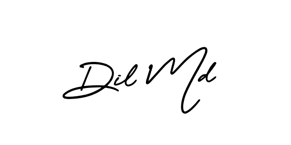 Create a beautiful signature design for name Dil Md. With this signature (AmerikaSignatureDemo-Regular) fonts, you can make a handwritten signature for free. Dil Md signature style 3 images and pictures png