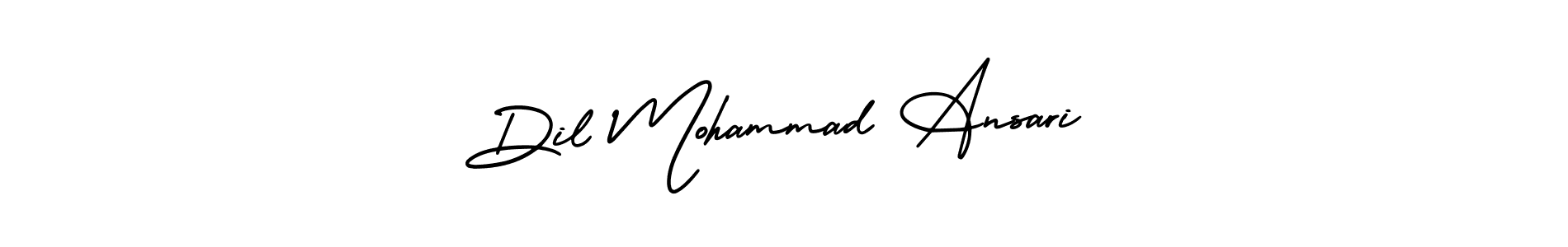 The best way (AmerikaSignatureDemo-Regular) to make a short signature is to pick only two or three words in your name. The name Dil Mohammad Ansari include a total of six letters. For converting this name. Dil Mohammad Ansari signature style 3 images and pictures png