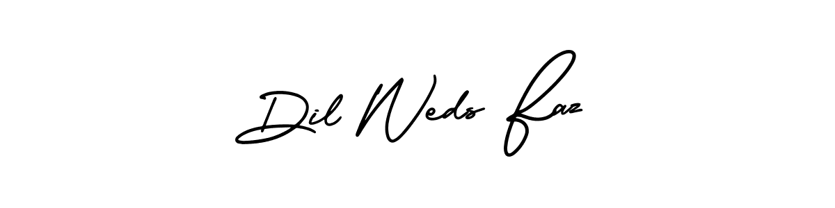 The best way (AmerikaSignatureDemo-Regular) to make a short signature is to pick only two or three words in your name. The name Dil Weds Faz include a total of six letters. For converting this name. Dil Weds Faz signature style 3 images and pictures png