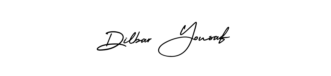 The best way (AmerikaSignatureDemo-Regular) to make a short signature is to pick only two or three words in your name. The name Dilbar Yousaf include a total of six letters. For converting this name. Dilbar Yousaf signature style 3 images and pictures png