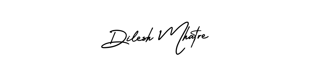You should practise on your own different ways (AmerikaSignatureDemo-Regular) to write your name (Dilesh Mhatre) in signature. don't let someone else do it for you. Dilesh Mhatre signature style 3 images and pictures png