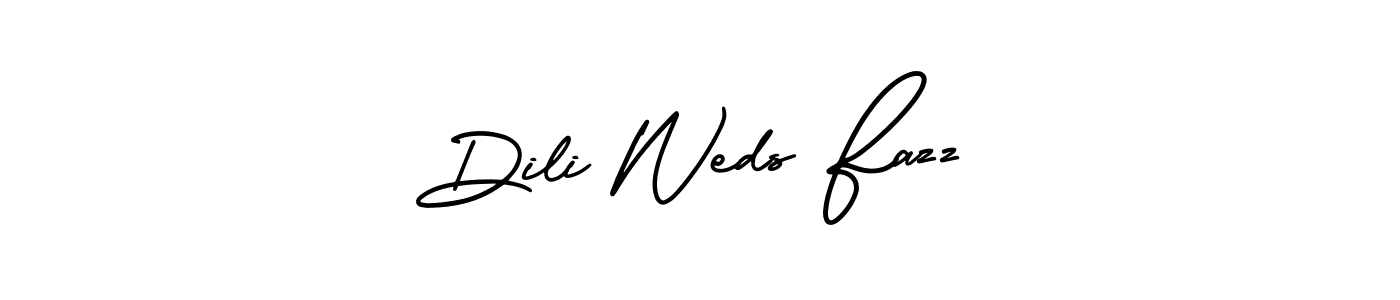 Dili Weds Fazz stylish signature style. Best Handwritten Sign (AmerikaSignatureDemo-Regular) for my name. Handwritten Signature Collection Ideas for my name Dili Weds Fazz. Dili Weds Fazz signature style 3 images and pictures png