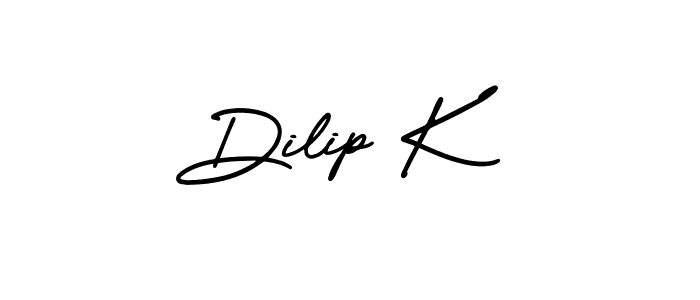 Use a signature maker to create a handwritten signature online. With this signature software, you can design (AmerikaSignatureDemo-Regular) your own signature for name Dilip K. Dilip K signature style 3 images and pictures png