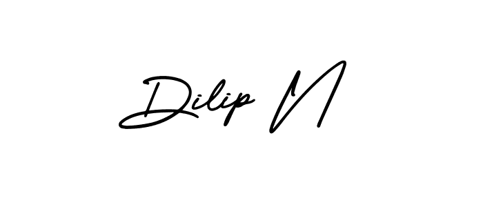 It looks lik you need a new signature style for name Dilip N. Design unique handwritten (AmerikaSignatureDemo-Regular) signature with our free signature maker in just a few clicks. Dilip N signature style 3 images and pictures png