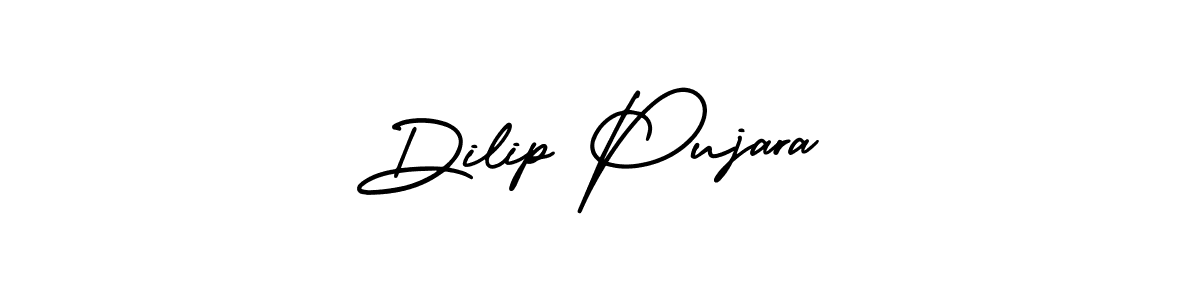 You should practise on your own different ways (AmerikaSignatureDemo-Regular) to write your name (Dilip Pujara) in signature. don't let someone else do it for you. Dilip Pujara signature style 3 images and pictures png