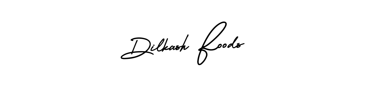 How to Draw Dilkash Foods signature style? AmerikaSignatureDemo-Regular is a latest design signature styles for name Dilkash Foods. Dilkash Foods signature style 3 images and pictures png