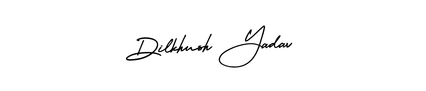 The best way (AmerikaSignatureDemo-Regular) to make a short signature is to pick only two or three words in your name. The name Dilkhush Yadav include a total of six letters. For converting this name. Dilkhush Yadav signature style 3 images and pictures png