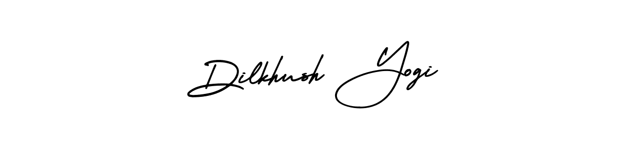 The best way (AmerikaSignatureDemo-Regular) to make a short signature is to pick only two or three words in your name. The name Dilkhush Yogi include a total of six letters. For converting this name. Dilkhush Yogi signature style 3 images and pictures png
