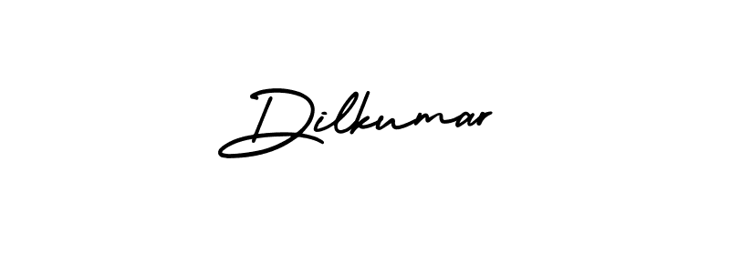 The best way (AmerikaSignatureDemo-Regular) to make a short signature is to pick only two or three words in your name. The name Dilkumar include a total of six letters. For converting this name. Dilkumar signature style 3 images and pictures png