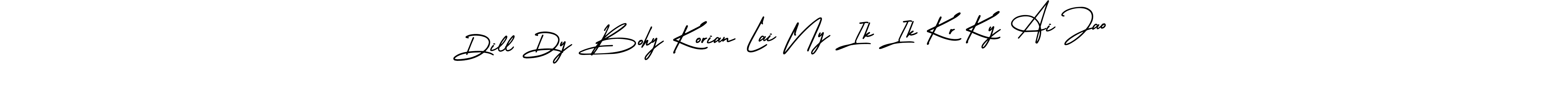 Use a signature maker to create a handwritten signature online. With this signature software, you can design (AmerikaSignatureDemo-Regular) your own signature for name Dill Dy Bohy Korian Lai Ny Ik Ik Kr Ky Ai Jao. Dill Dy Bohy Korian Lai Ny Ik Ik Kr Ky Ai Jao signature style 3 images and pictures png