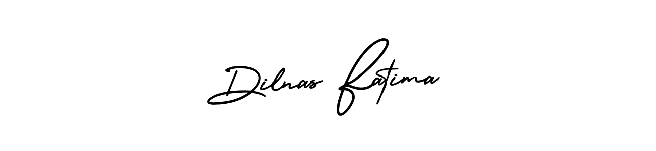 How to make Dilnas Fatima name signature. Use AmerikaSignatureDemo-Regular style for creating short signs online. This is the latest handwritten sign. Dilnas Fatima signature style 3 images and pictures png